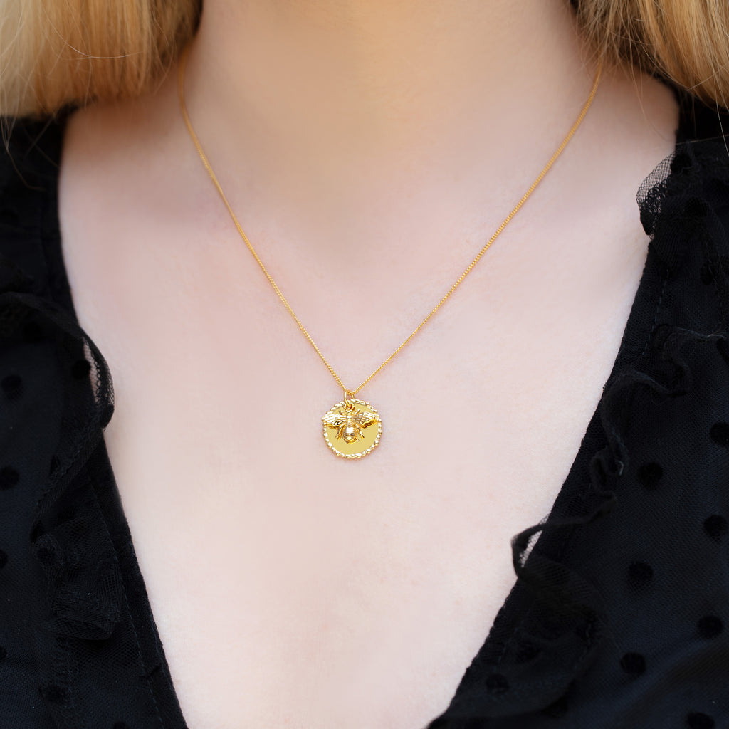 Bee Disk Necklace - Chloe Rebecca