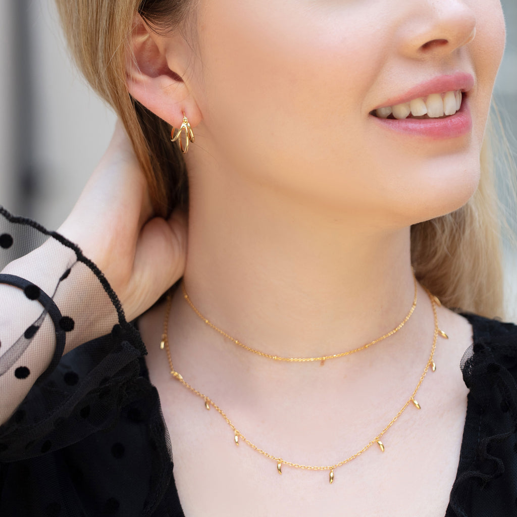 18K Gold Plated Fine Leaf Necklace - Chloe Rebecca
