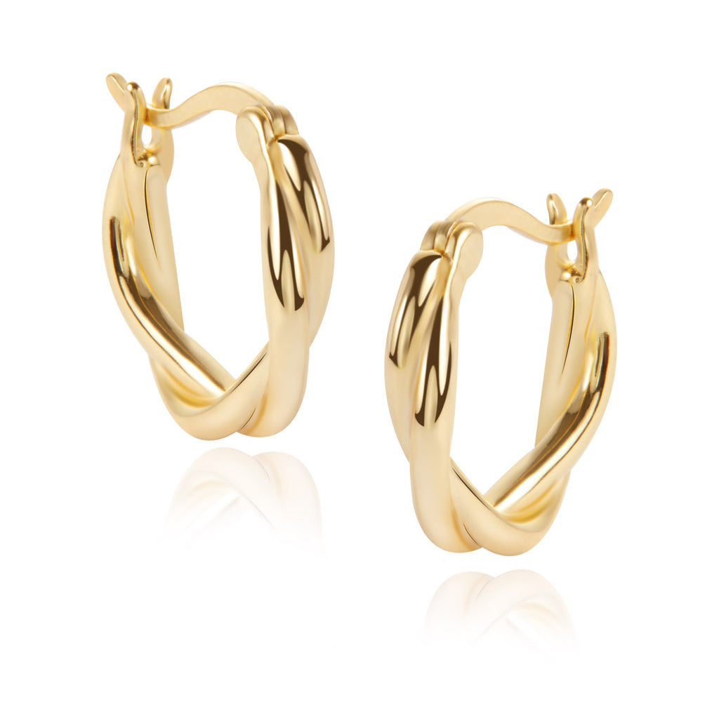 18K Plated Twisted Hoops - Chloe Rebecca