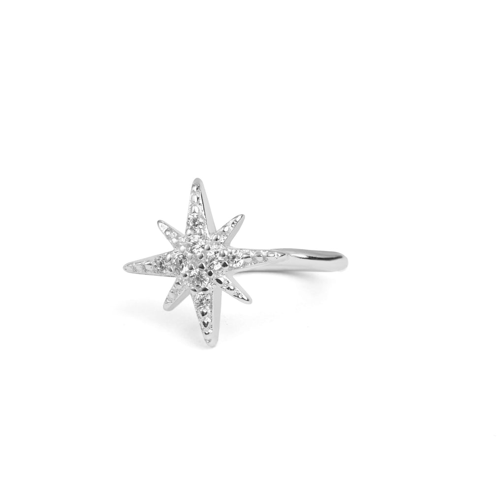 14k Gold Plated CZ Star Ear Cuff - Chloe Rebecca