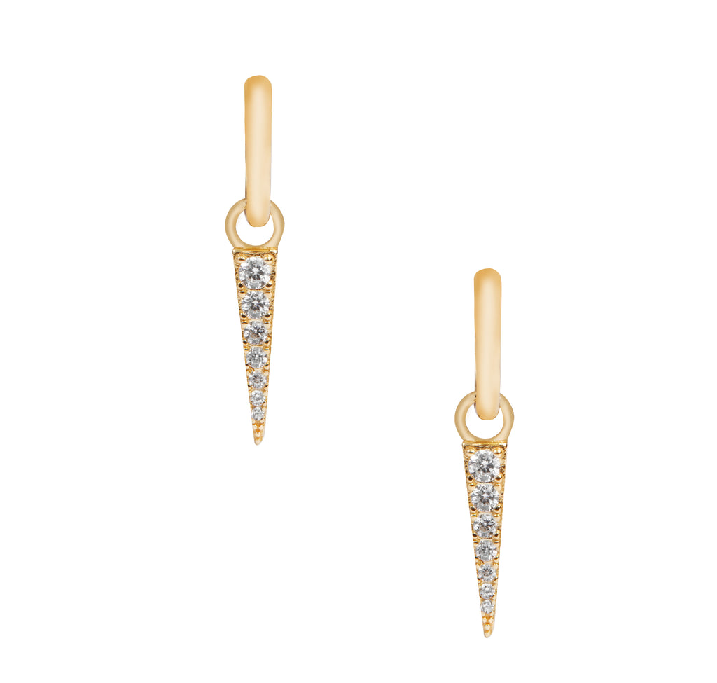 14k Gold Plated CZ Spike Huggies - Chloe Rebecca