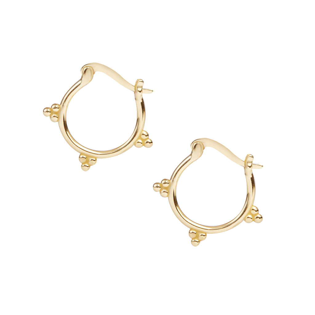 18k Gold Plated Bobble Hoops - Chloe Rebecca