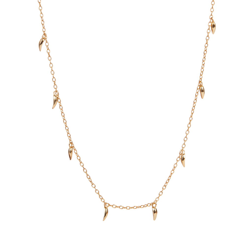 18K Gold Plated Fine Leaf Necklace - Chloe Rebecca