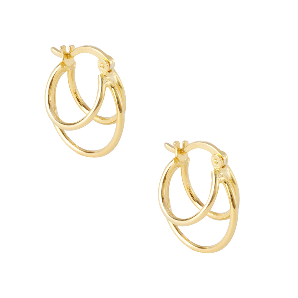 18K Gold Plated Layered Hoops - Chloe Rebecca